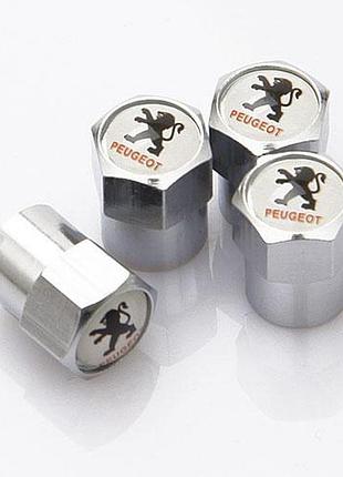 Защитные колпачки на ниппеля peugeot пежо серебристый