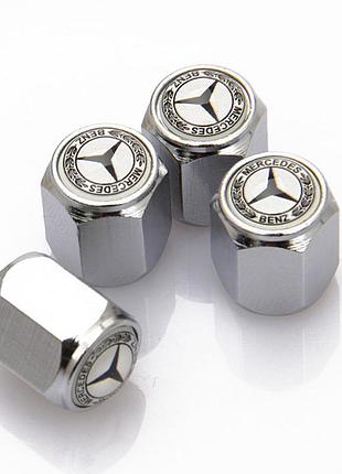 Защитные колпачки на ниппеля mercedes мерседес серебристый