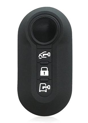 Силиконовый чехол для ключа fiat fiorino,500,linea,doblo,tipo,qubo,scudo, punto docat черный