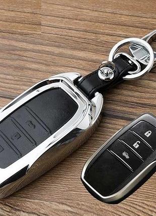 Металлический чехол для ключа toyota c-hr highlander yaris sequoia land cruiser auris verso hilux rav4 черный