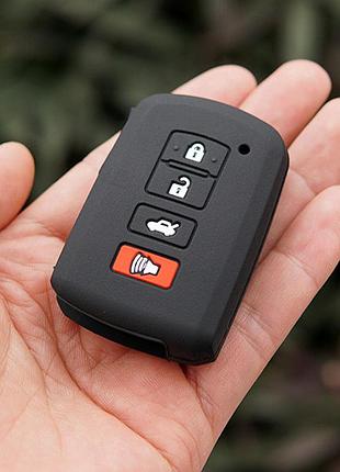Силиконовый чехол для ключа toyota auris verso hilux yaris corolla land cruiser camry avensis rav4 черный