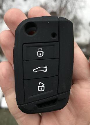 Силиконовый чехол для ключа seat ateca leon ibiza alhambra arona tarraco toledo черный