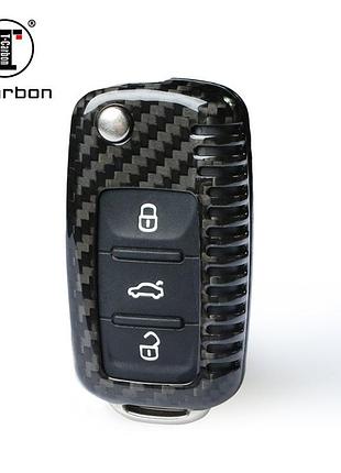 Карбоновый чехол для ключа skoda kamiq fabia scala superb karoq octavia kodiaq enyaq rapid черный