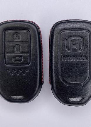 Кожаный чехол для ключа honda accord hr-v cr-v jazz cr-z odyssey civic insight pilot черный