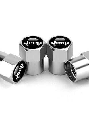 Защитные колпачки на ниппеля джип jeep серебристый