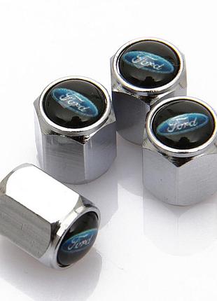 Защитные колпачки на ниппеля ford форд серебристый