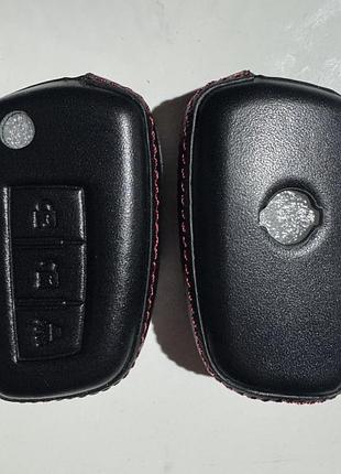 Кожаный чехол для ключа nissan patrol tiida micra qashqai murano leaf navara terrano juke x-trail note черный