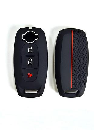 Силиконовый чехол для ключа nissan patrol juke leaf micra note murano tiida terrano navara x-trail qashqai черный