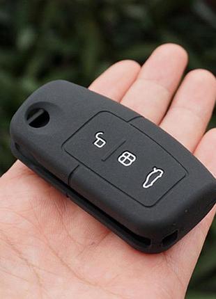 Силиконовый чехол для ключа ford escape focus fiesta ranger edge fusion f-150 kuga mondeo explorer mustang transit черный