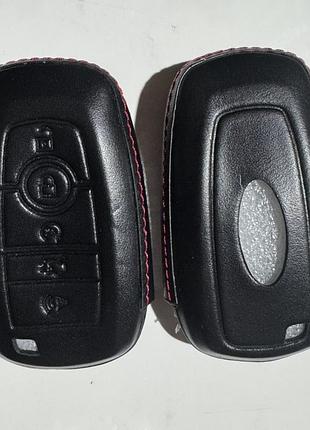 Кожаный чехол для ключа ford fiesta focus mondeo kuga transit escape edge explorer ranger f-150 fusion mustang черный