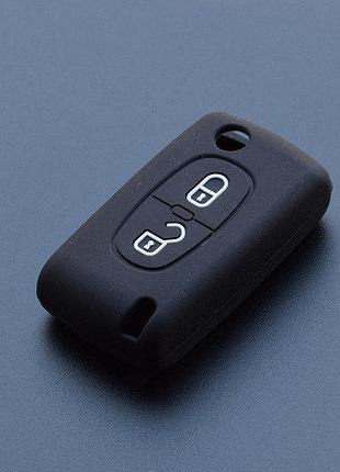 Силиконовый чехол для ключа peugeot 2008 partner 206 207 308 expert 508 5008 3008 черный