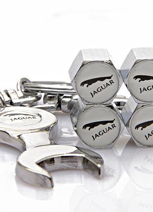 Защитные колпачки на ниппеля ягуар jaguar серебристый