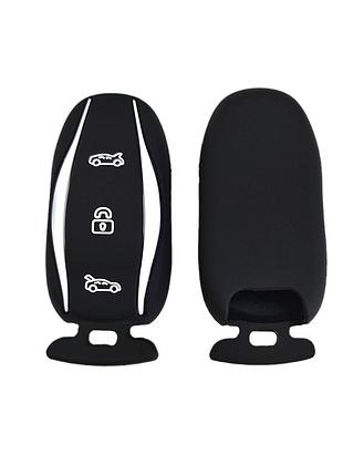 Силіконовий чохол для ключа tesla model s, model x, model 3, model y black