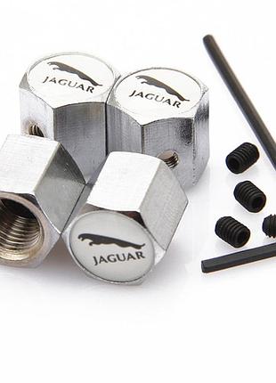 Защитные колпачки на ниппеля ягуар jaguar серебристый