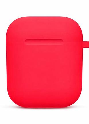 Силиконовый чехол для наушников apple airpods 1 2 розовый неон