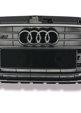Решетка радиатора audi a3 2016-2020 стиль s3 (черная с хромом)