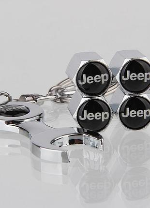 Защитные колпачки на ниппеля джип jeep серебристый