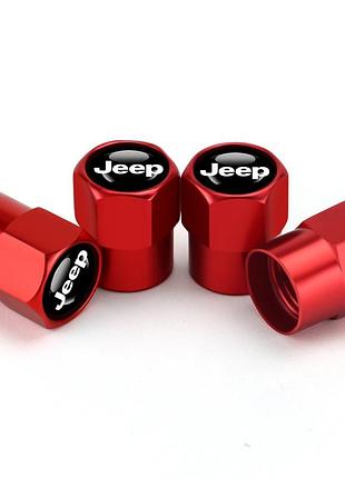 Защитные колпачки на ниппеля джип jeep красный