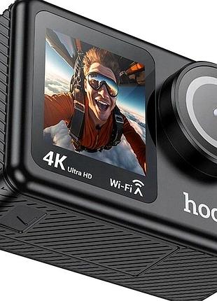 Екшн-камера hoco dv101 8 мп 4k 120 fps чорний для спорту та подорожей із водонепроникним кейсом