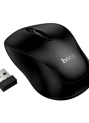 Компьютерная мышь hoco gm41 беспроводная черная bluetooth и 2.4g 4 кнопки dpi 800 1200 1600 для работы и учёбы