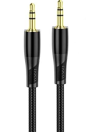 Кабель aux 3.5 мм 1 м 5w черный пластиковый для передачи звука hoco upa25 transparent discovery edition