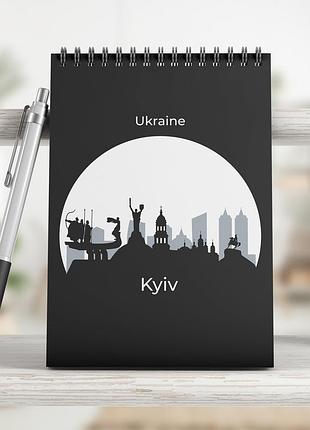 Блокнот на пружине а5, kyiv2, 4su_nba5tsc_0006, 50 листов, клетка, картон обложка с лам. верхняя спираль, точка