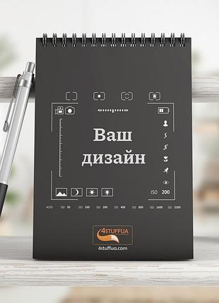 Блокнот на пружине а5, ваш дизайн, 4su_nb1u_0000_a5l, 50 листов, картон обложка с лам. (линия) верхняя спираль, клетка