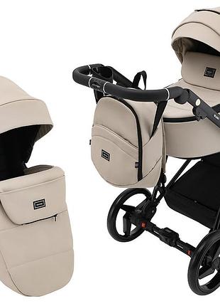 Коляска 2 в 1 adamex blanc eco sa-7 латте