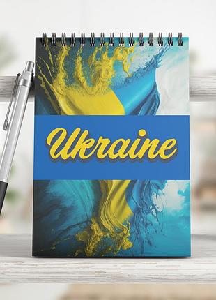 Блокнот на пружине а5, ukraine3, 4su_nba5tsc_0003, 50 листов, клетка, картон обложка с лам. верхняя спираль, чистый лист