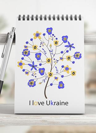 Блокнот на пружине а5, iloveukraine, 4su_nba5tsc_0007, 50 листов, клетка, картон обложка с лам. верхняя спираль, линия