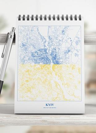 Блокнот на пружине а5, kyiv, 4su_nba5tsc_0005, 50 листов, клетка, картон обложка с лам. верхняя спираль, чистый лист