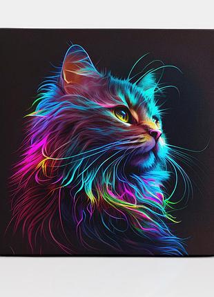 Картина на холсте 50х50 " яркий кот " 40x40