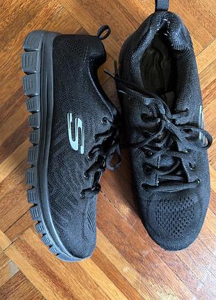 Легкі чорні кросівки skechers 10 40-41 usa 🇺🇸