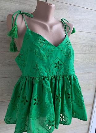 Топ прошва хлопок h&m разм m новая блуза из прошвы