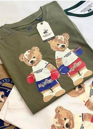 Футболка polo bear  унісекс футболка з ведмедем, футболка унисекс, футболка с медведем polo 7