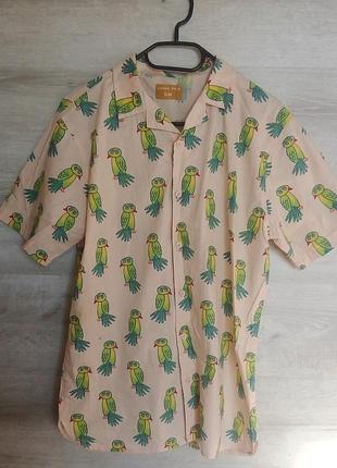 Сорочка lekker fred з папугами s/m.