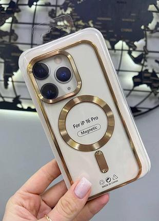 Чохол для айфон 16 про з magsafe ,чохол із підтримкою magsafe для iphone 16 pro золото