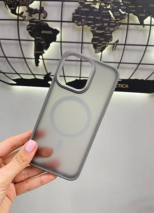 Чехол-накладка matte magsafe iphone 15 pro max,чехол прозрачный с магсейфом для телефона айфон 15 про макс