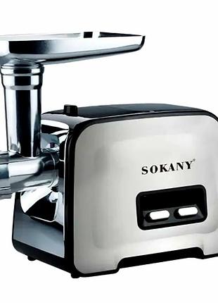 Электромясорубка sokany sk090 3500 вт 220 в для профессионального использования с насадками для колбас и кеббе