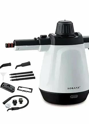 Пароочиститель sokany 1200 вт 360мл для кухни мебели и ванной с насадками