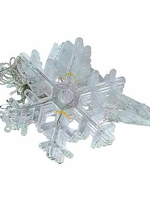 Гирлянда штора 3х0,9 м 145 led лампочек светодиодная с фигурками снежинок и звезд для праздничного декора