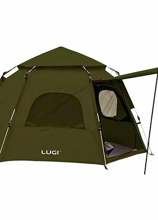 Автоматичний намет 3-місний 240×210×130 см з тентом кемпінговий camping lugi колір хакі
