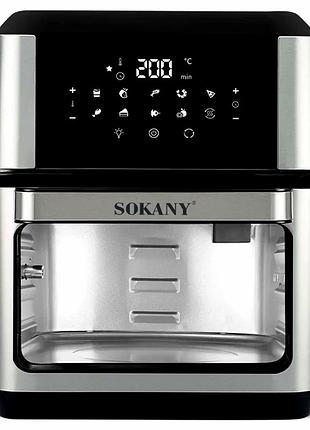 Аэрофритюрница sokany 1800вт 12л сенсорное управление черный для здорового приготовления пищи