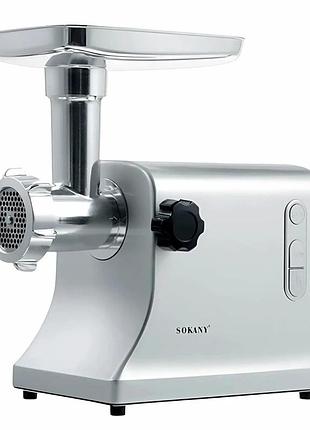 Электромясорубка sokany sk-094 3200 вт 33x16x34см нержавеющая сталь для мяса овощей орехов