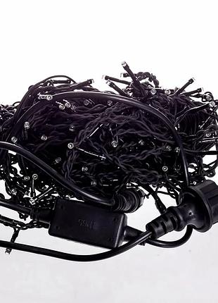 Уличная гирлянда бахрома 12 м 200 led 2.2 вт черный провод ip 44 для праздников и оформления территории