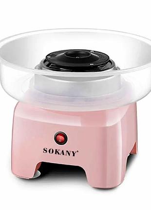 Аппарат для сладкой ваты 500 вт диаметр 30см для дома розовый модель sokany