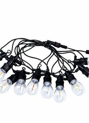 Гірлянда вулична світлодіодна 10 led ламп 5 метрів мультиколор 220 в для саду та дому s14