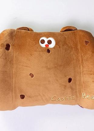 Ортопедична подушка для попереку memory foam 37х25х10 см коричнева cookie bear