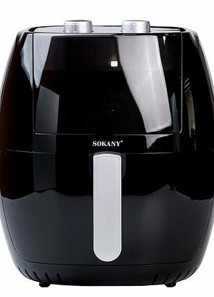 Аэрофритюрница sokany 8л 1800 вт черная для приготовления блюд без масла