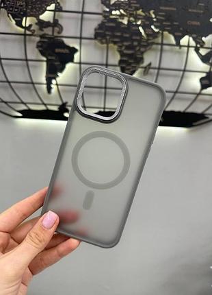 Чехол-накладка matte magsafe iphone 13 pro max,чехол прозрачный с магсейфом для телефона айфон 13 про макс